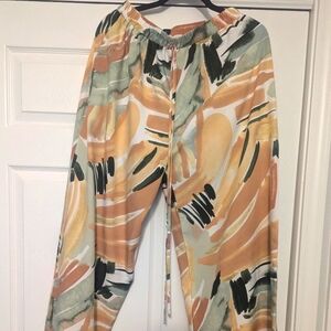 Colorful wide leg pants